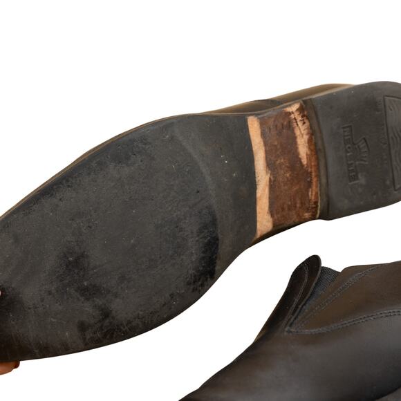 Johnston Murphy Black Leather Handcrafted Italy Brogue Loafers Mens 10 M Dress - Picture 6 of 10